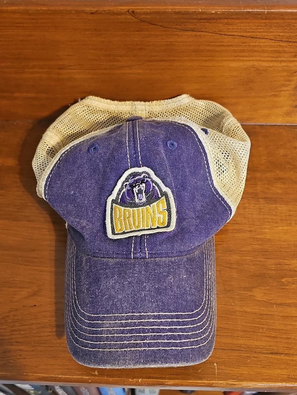 Legacy Purple and Cream Bruins Mesh-Back Trucker Hat